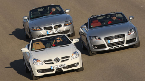 Audi-TT-Mercedes-Benz-SLK-BMW-Z4-German-luxury-roadsters-second-generations