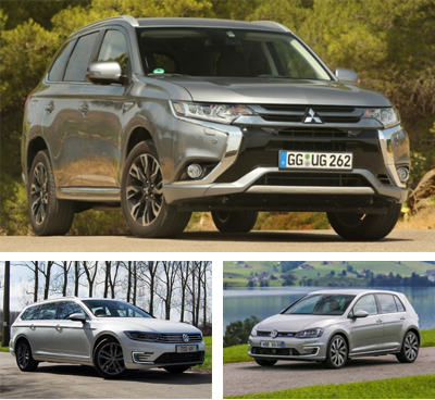PHEV-segment-European-sales-2016_Mitsubishi_Outlander_PHEV-Volkswagen_Passat_GTE-Volkswagen_Golf_GTE
