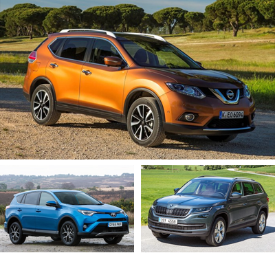 Midsized-crossover-segment-European-sales-2017-Q3-Nissan_X_Trail-Toyota_RAV4-Skoda_Kodiaq