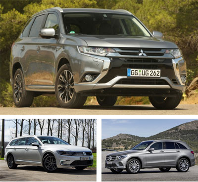 PHEV-segment-European-sales-2017_Mitsubishi_Outlander_PHEV-Volkswagen_Passat_GTE-Mercedes_Benz_GLC350e