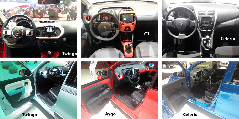 Renault-Twingo-Citroen-C1-Suzuki-Celerio-interiors-Geneva-Auto-Show-2014