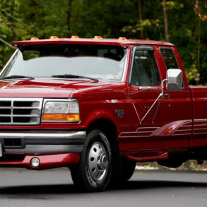 1995 Red Ford F-350 7.3 Power Stroke diesel pickup